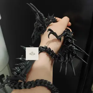 28inches Articulated Dragon Skeleton – 3D Printed Fantasy Creature with Realistic Bones and Spikes