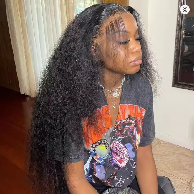 Bling Hair Deep Wave Frontal Wig 13x6 Hd Lace Loose Wave Wigs Brazilian Hair Natural Hairline Pre Plucked 30 Inch Gueless Lace Front Human Hair Wig