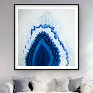 212 MAIN Framed Matted Agate Geode Slice Art Print - 48x48 in Artwork, Wall Decor Photo, Home Decoration for Art Lovers