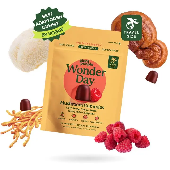 WonderDay Multi-Mushroom Gummies - Edible Supplement for Fitness and Health - Healthcare