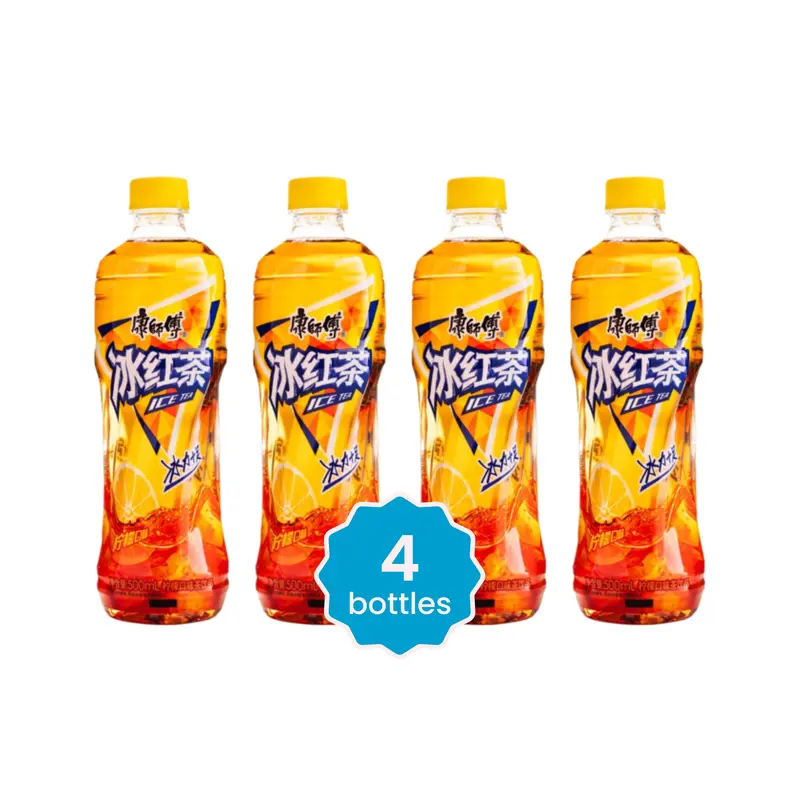 Master Kong Iced Lemon Black Tea 500ml (4 Bottles) - Refreshing Beverage