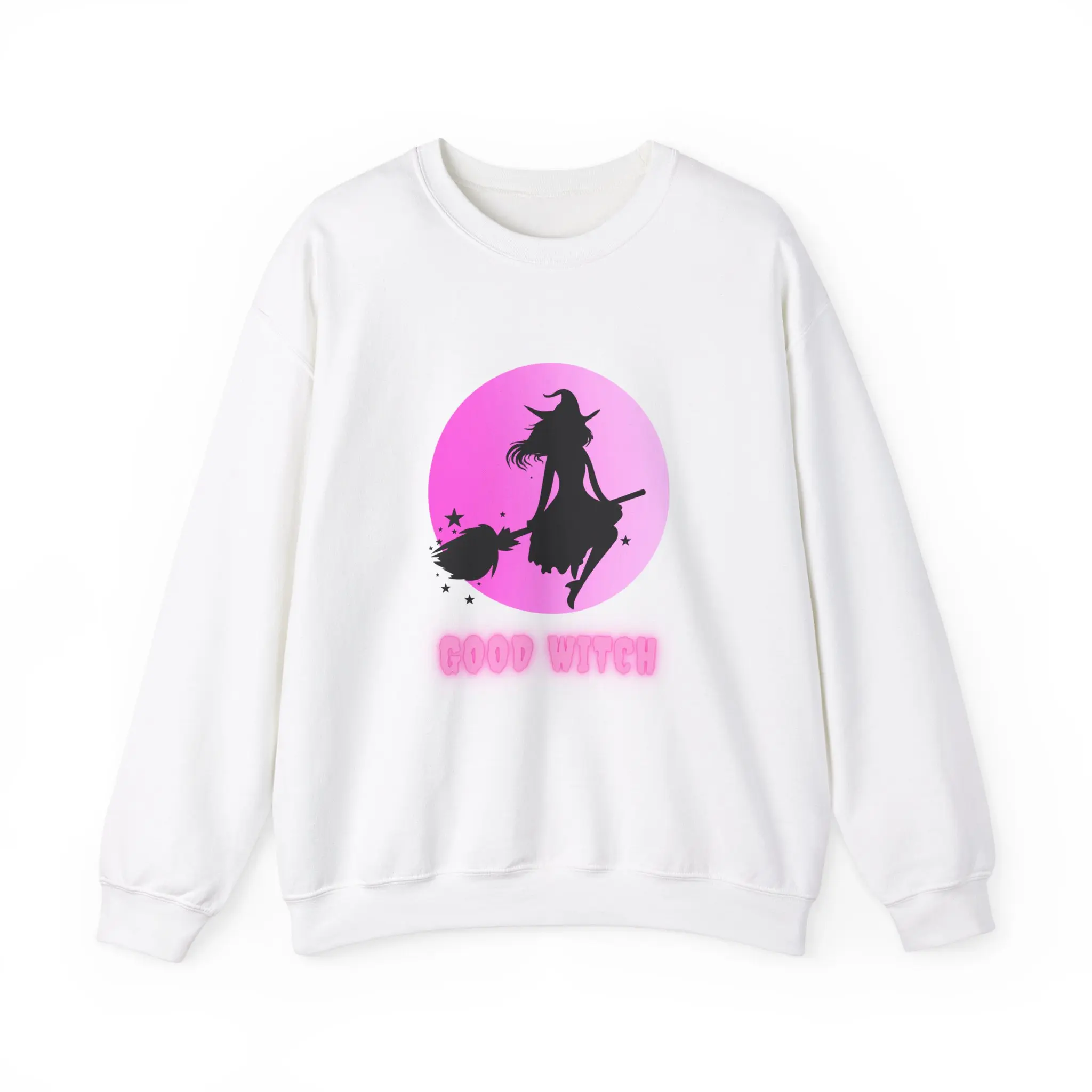 Good Witch Unisex Sweatshirt, Halloween Crewneck Jumper, Wiccan Spellcaster Top, Neon Pink Graphic Pullover, Witchcraft Apparel, Magical
