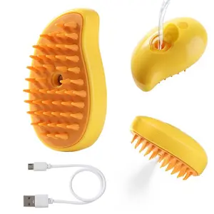 3 in 1 PET Steam Brush, Spray Hair Removal Comb with Release Button, Anti-Static Fine Spray, Effective for Dogs and Cats