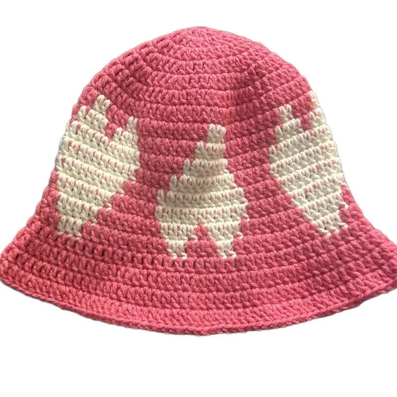 Lover Girl Bucket Hat Collection - Pink, Red and White Bucket Hats with Circular Design and Cozy Fit