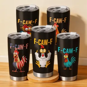 20oz - F-CAWF Chicken Coffee Tumbler For Adults Steel Reusable Tumbler Unique Humor Gift For Friends Coworkers Or Family Who Love Sarcasm