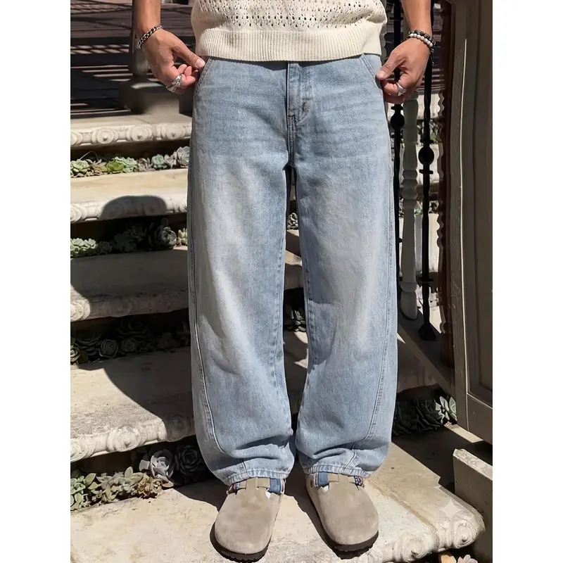 2-pack men’s long pants, men’s jeans, men’s cotton-blend jeans, loose straight wide-leg jeans.Retro washed design, available in multiple colors, suitable for everyday casual wear, school commuting, short trips, and holiday gatherings—ideal for a variety 2-pack men’s long pants, men’s jeans, men’s cotton-blend jeans, loose straight wide-leg jeans.Retro washed design, available in multiple colors, suitable for everyday casual wear, school commuting, short trips, and holiday gatherings—ideal for a variety