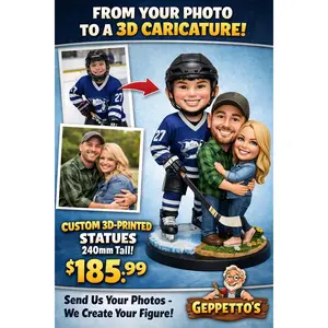 Artistic 3D-Printed Caricature Figurine - Custom, Fully Personalized from Your Photos, 240mm Tall Statue, Ideal for Gifts, Decor, Mother's Day Gifts