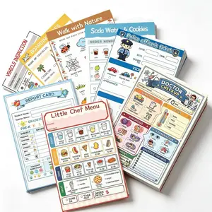 【Children's Day Gift】Role-playing Notebook - Each notebook contains 40 pages of content. These contents cover aspects such as restaurants, doctors, and police officers, and are very suitable for imaginative role-playing activities.