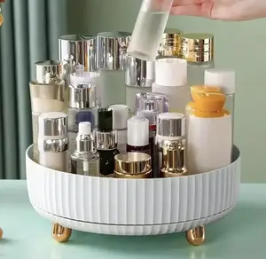 Rotatable Make Up Desk Organizer 1 Piece Cosmetics Storage Tray