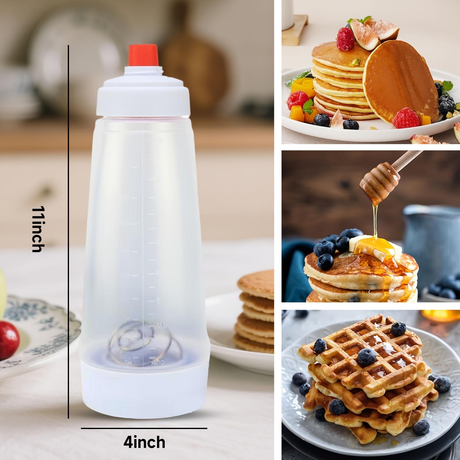 Pancake Batter Dispenser and Mixer with BlenderBall for Pancakes Waffles Muffins & Cupcakes Easy Pour Spout Reusable Plastic Silicone Kitchen Bakeware 4.5 Cup Capacity cooking utensils Value Pack Spring Kitchen Gadgets love gift