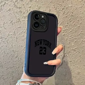 Simple Alphabet Pattern Design iPhone Case Compatible with iPhone 17 Pro Max 16 16e 15 14 Plus 13 12 Mini 11 Air X XS 2D Printing Soft TPU Cover with Raised Edges