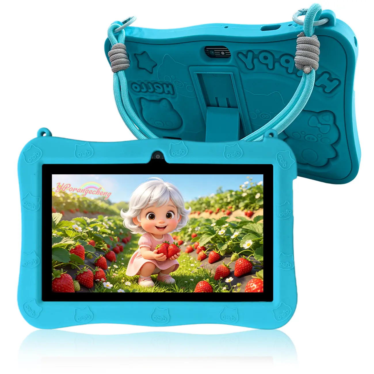 【tiktokshopbacktoschool】7 Inch Student Touchscreen Android Tablet PCLatest Model, Integrated Learning System &Parental Control, Dual Camera, ShockproofCase, Kids Gift, Blue, Android Wifi Tablet