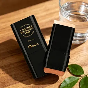O'cheal Dual-Ended Concealer Foundation Stick, Smooth and Flawless, Waterproof Long-Lasting, Portable Touch-Up, 6 Colors Available