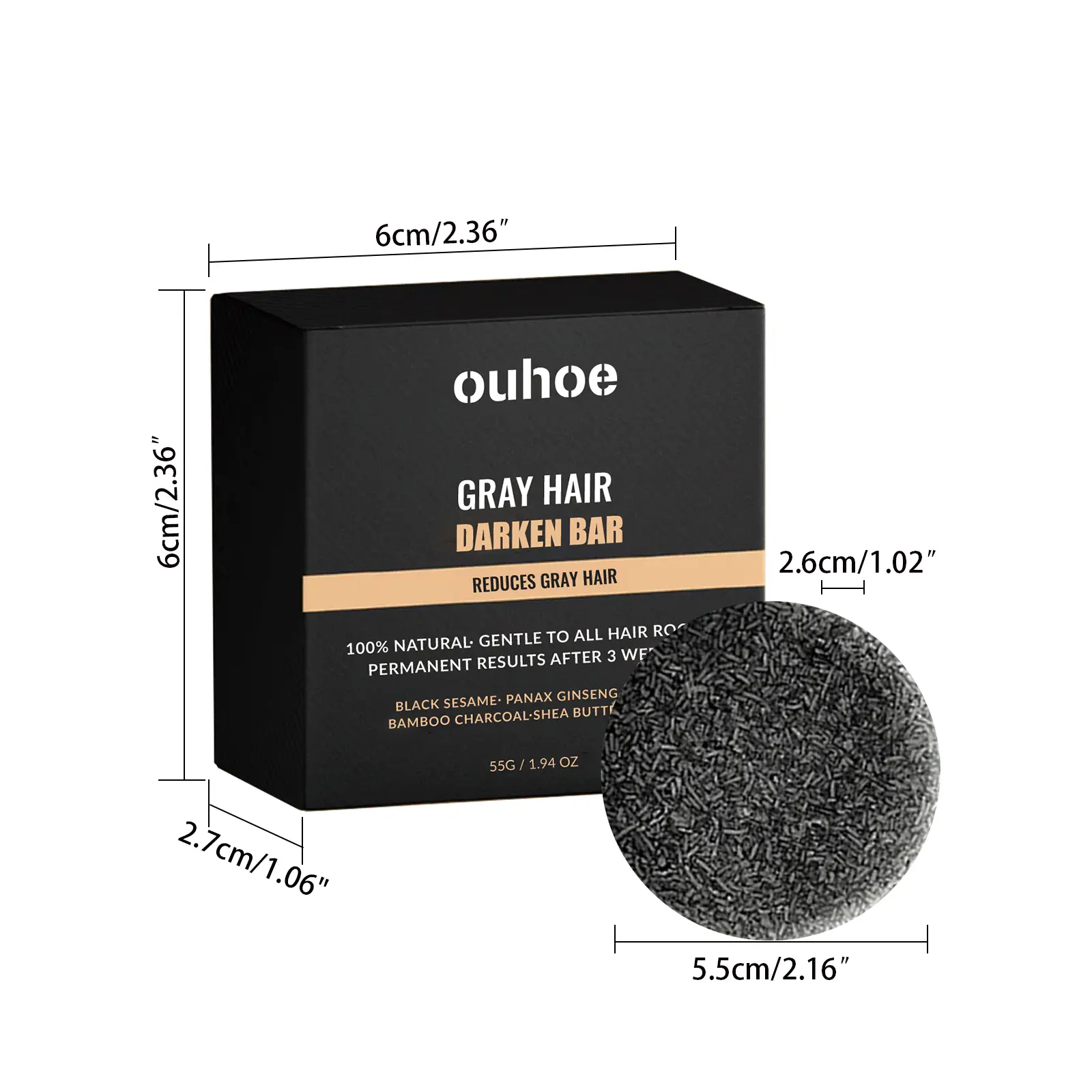 1/2/3PC Anti-Gray Hair Soap – Black Hair Dye Shampoo Bar for Men
