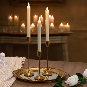 Candlestick Holders, Taper Candle Holders Set of 3, Gold Vintage Candle Sticks Holder Decor for Table Centerpiece, Fireplace Mantel, Weddings, Housewarming & Valentine'S Day Décor Batoslee