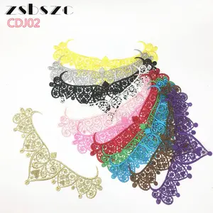5 PCS 27.5*14.5cm colorful  crown Lace flower applique  Fabric Sewing Trim Dance costumes Applique Lace patch LP-CDJ02