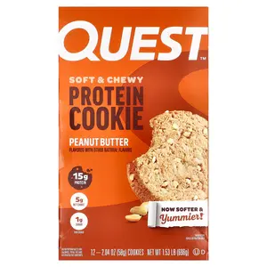 Quest Nutrition Protein Cookie, Peanut Butter, 12 Cookies, 2.04 oz (58 g) Each