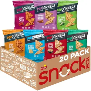 Popped Corn Snacks, Sampler Pack, 1 Ounce (Pack of 20) (Assortment May Vary)