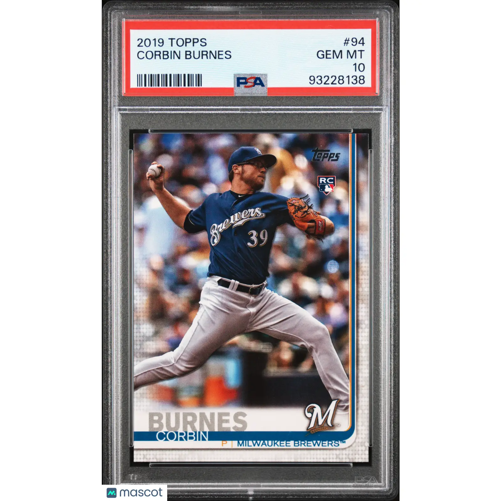 Corbin Burnes PSA 2019 Topps #94 10 93228138