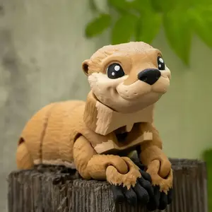 3D Printed Multicolor Otter Desktop Ornament, Car Decor, Cute Accessory, Lifelike Animal Decoration, Personal Gift, Cute Collectible Figurines