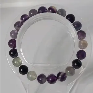 Fluorite 8mm Beaded Bracelet Handmade natural crystal