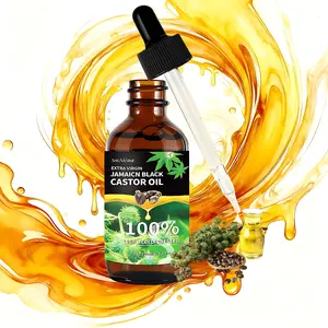 Jamaican Black Castor Oil, 100% Pure Cold-pressed in Glass Bottles, Promotes Hair Growth, Nourishes Hair Roots, and Moisturizes Skin.