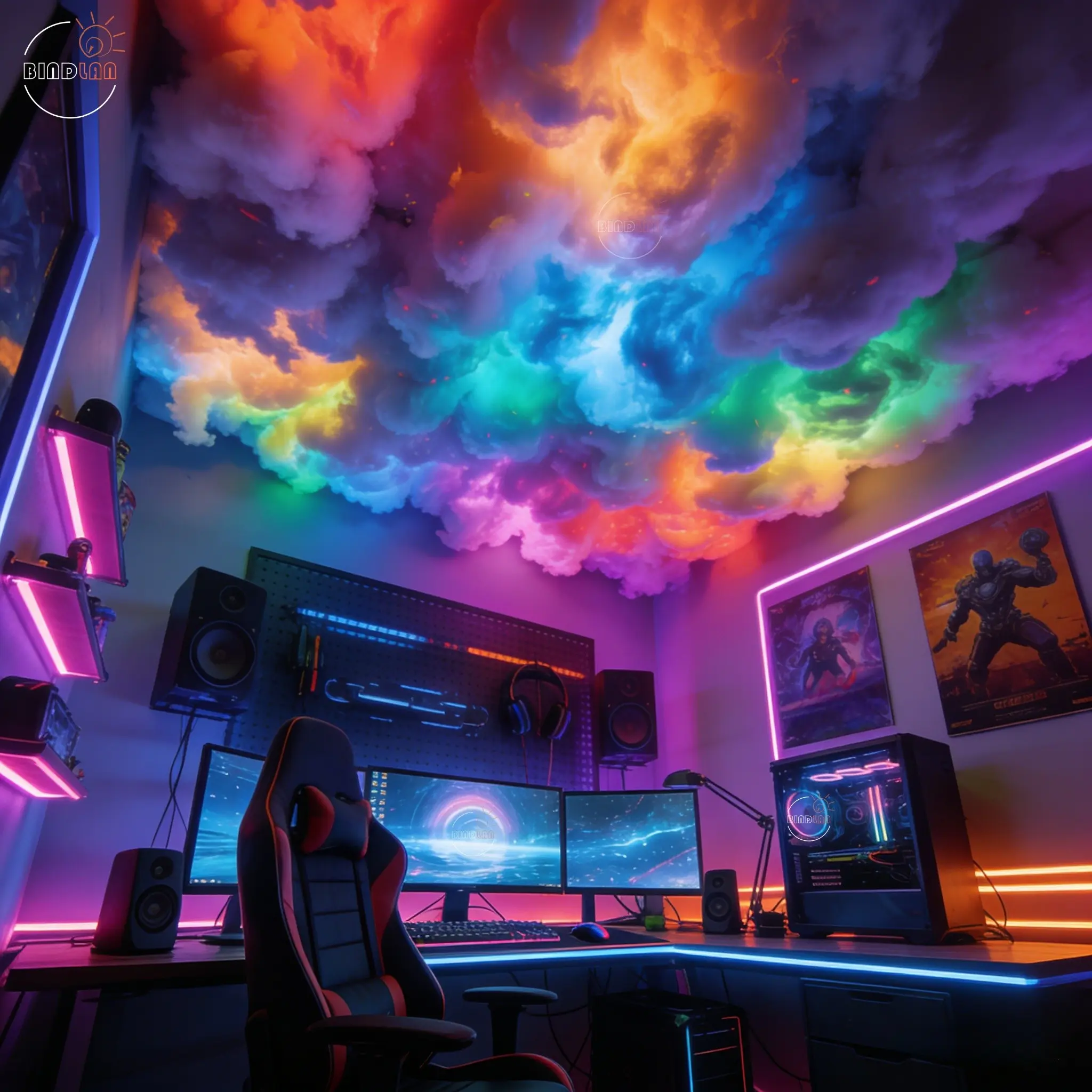 DIY RGB Fantasy Thundercloud Light, Creative Led Lighting, Music Sync Color Changing, Dynamic Led Lights, USB Powered, Ideal for E-Sports, Dance, Parties, Festivals, Decorative Gift