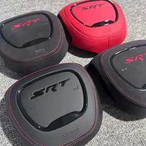 SRT Steering Wheel Cover - Black, Designed for Enhanced Visibility, Durable Material, Compatible with SRT Vehicles Dodge Steering Wheel Horn Cover Upgrade - Custom Napa Leather Colors & Designs