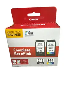 Canon PG-243/CL-244 Genuine Ink Cartridge Combo Pack for PIXMA Printers Value Pack Savings Black & Color Complete Set of Ink