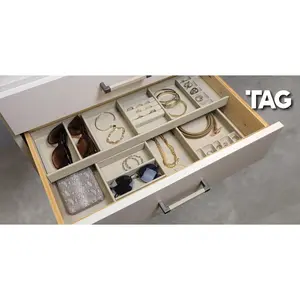 TAG Hardware Contour Premium Top Tray | Trim-to-Fit Faux Leather Drawer Organizer Kit