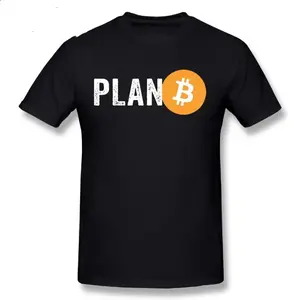 Funny Plan B Cryptocurrency Bitcoin Printed T-shirts Graphic T-shirts High Quality Men's and Women's Short Sleeved T-shirts Tops,Father's Day Blanket,Gift for Father, Gift for Mother Crew Neck Funny T-Shirt for Men Sarcastic Cat Meme tees
