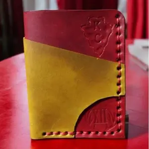 Handmade Leather Card Holder Wallet - Vegan Tan Leather, Durable Design, Ideal for Everyday Use