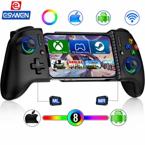 ESYWEN for iPhone Game Controller – Compatible with iPhone 16/15 & Android, Mobile Gaming Controller with Hall Triggers/Joysticks, Wireless Phone Controller for Xbox Game Pass, Steam Link & More, BlackX