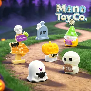 Spooky Cute Halloween Mini Figurines DIY Micro Landscape Desktop Decor Mini Resin Ornaments