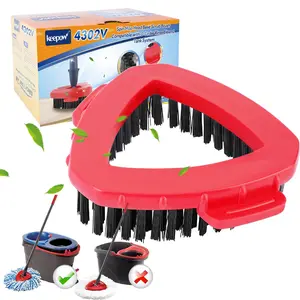 KEEPOW Spin Mop Replace Head Scrub Brush Compatible with O-Ceda RinseClean 2 Tank System, Shower Floor Scrubber for Bathroom Kitchen Wall Tile Deck