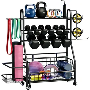 Dumbbell Rack, 400LBS Weight Rack for Dumbbells Kettlebells, Adjustable  Gym Storage for Yoga Mat&Ball ,  in  Workout Equipment Storag for Yoga Studio