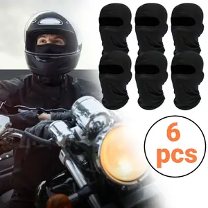6 Pack Balaclava Ski Face Mask - Full Face & Neck Coverage, Breathable Textile Fabric, Cooling & Windproof with Clear Visor - Multi-Purpose for Skiing, Cycling, Running, Hiking - Unisex for Men & Women - Easy Care (Hand Wash/Dry Clean)