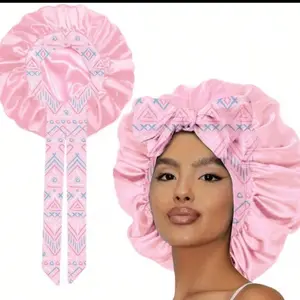 Satin Bonnet with Long Wrap Tie for Hair Protection
