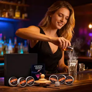 Whiskey Smoking 23-piece Set, Whiskey Smoking Kit with Wood Chips, Cocktail Smoking Kit for Men, Perfect Bourbon Gift for Birthday, Father's Day, Valentine's Day Equipment Utensils Wooden