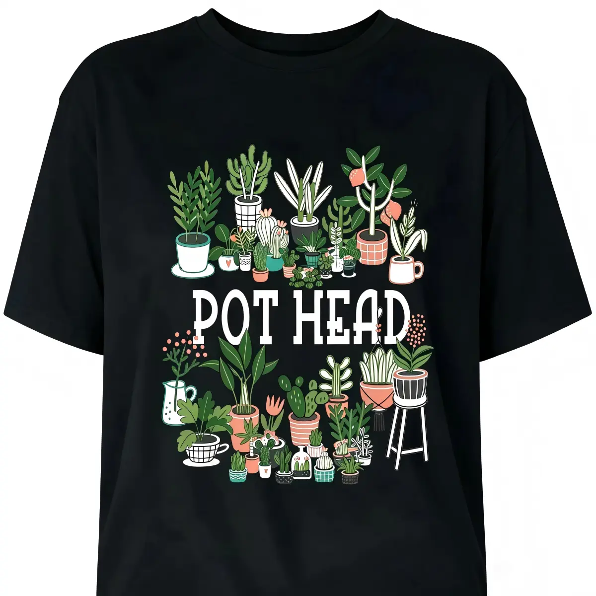 Plant Lover And Gardener: Pot Head Succulent Short Sleeve T-Shirt