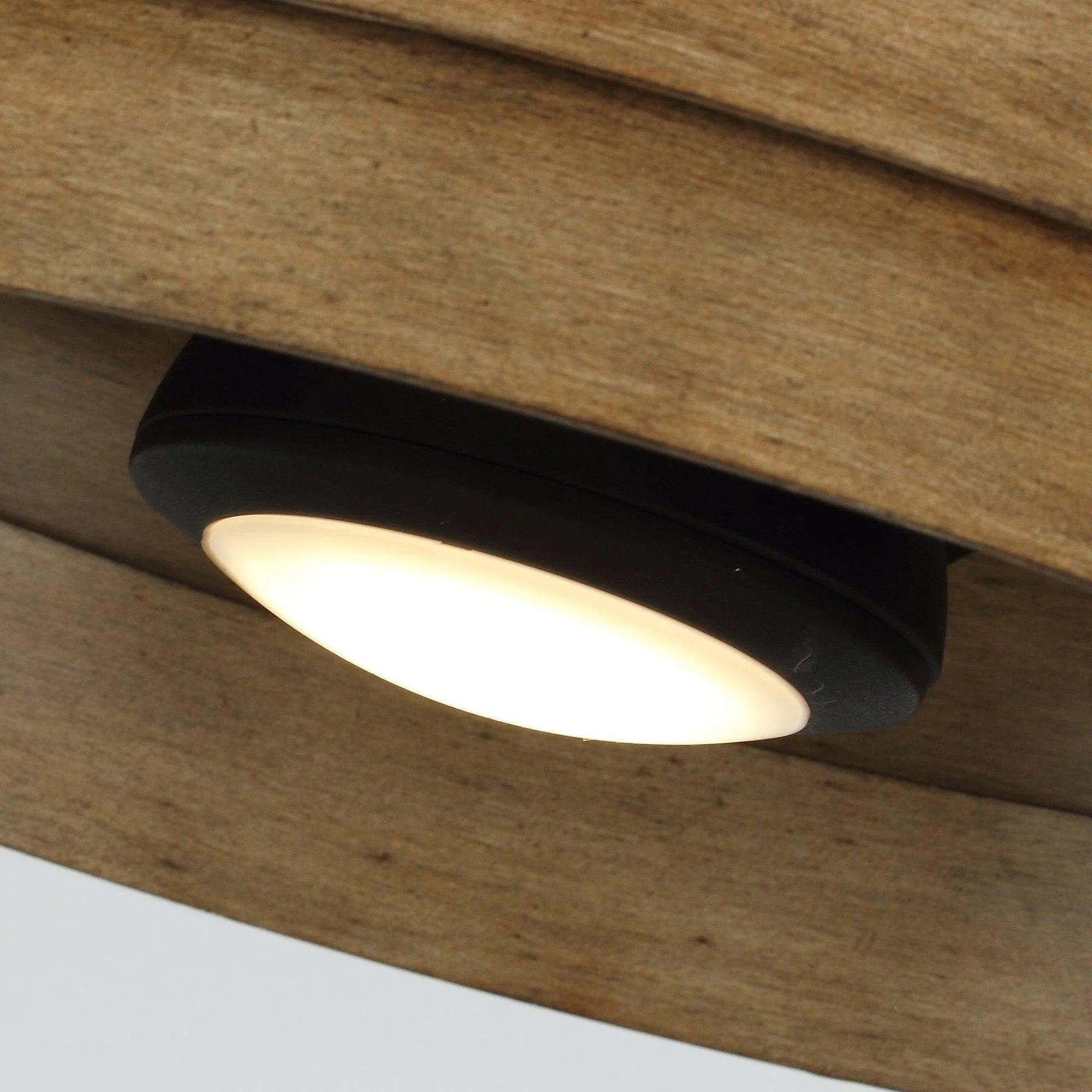 22" Farmhouse Flush Mount Reversible Ceiling Fan with LED Lighting & Remote Control