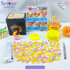 New Original DIY Mosaic Handmade Castle Music Box ornaments Craft Gift Material Kit for Home Festival Party,Tabletop Decor,Souvenir, Christmas Birthday Valentine Mother Father's Day Graduation,Party, Family Activities,Wedding,Toy for Kids Teens Adults