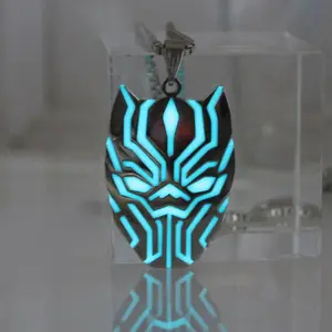 Handmade 316L Stainless Steel Luminous Glow In the Dark Panther Pendant Necklace