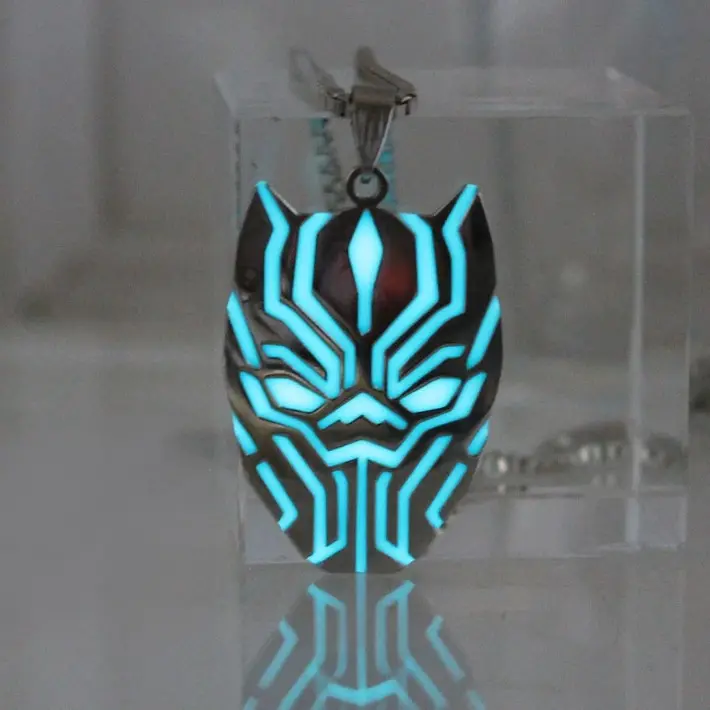 Handmade 316L Stainless Steel Luminous Glow In the Dark Panther Pendant Necklace