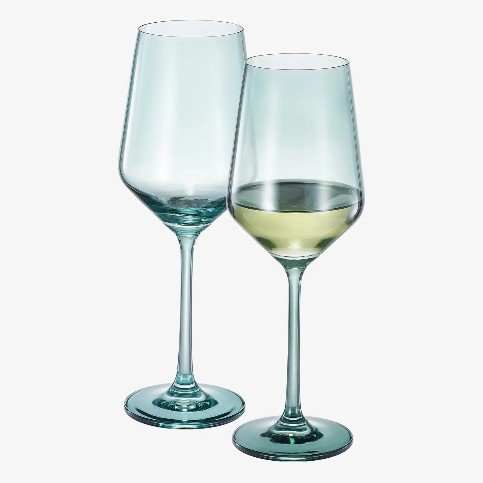 Khen Colored Crystal Wine Glass | Set of 2 | Large Stemmed 12 oz Glasses, Great for all Occasions & Special Celebrations Italian Style Tall Drinkware for Red & White, Dinner Glassware (Forest green)