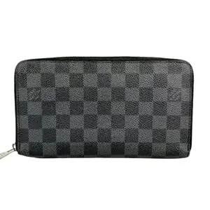 Pre-owned Louis Vuitton Leather Small Leather Goods Damier Graphite Zippy Wallet
