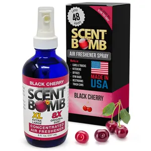 Scent Bomb Black Cherry Scent Air Freshener Spray, Long-Lasting Odor Eliminator for Home & Car, Effective Deodorizer Spray for Kitchen, Bathroom, Fresh Room Spray & Smell Neutralizer