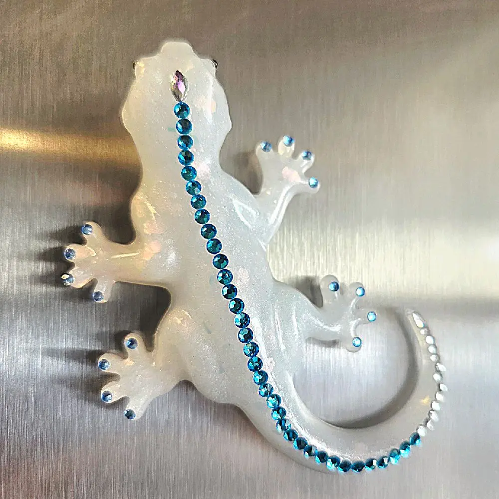 White Chunky Glitter Lizard