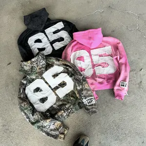 Y2K retro hip-hop camouflage zip-up hoodie featuring eye-catching letter prints; unisex—perfect for rock, hip-hop, and vintage street styles. Easter gift.