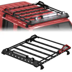 For 2007-2022 Jeep Wrangler JK/JL Roof Rack Cargo Carrier Luggage Rack for Jeep with LED Lights